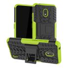 For Nokia 2.2 Tire Texture TPU + PC Shockproof Case with Holder(Green) - 1