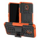 For Nokia 2.2 Tire Texture TPU + PC Shockproof Case with Holder(Orange) - 1