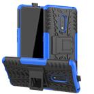 For OPPO Realme X Tire Texture TPU + PC Shockproof Case with Holder(Blue) - 1