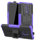 For OPPO Realme X Tire Texture TPU + PC Shockproof Case with Holder(Purple) - 1