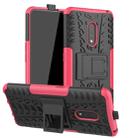 For OPPO Realme X Tire Texture TPU + PC Shockproof Case with Holder(Pink) - 1