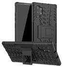 For Galaxy Note 10 Plus Tire Texture TPU + PC Shockproof Case with Holder(Black) - 1