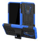 For Huawei Nova 5i Pro Tire Texture TPU + PC Shockproof Case with Holder(Blue) - 1