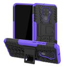 For Huawei Nova 5i Pro Tire Texture TPU + PC Shockproof Case with Holder(Purple) - 1