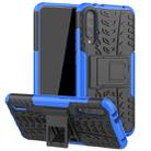 For Xiaomi Mi CC9e Tire Texture TPU + PC Shockproof Case with Holder(Blue) - 1