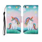 For iPhone 6 Painted Pattern Horizontal Flip Leathe Case(Rainbow Unicorn) - 1