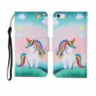 For iPhone 6 Plus Painted Pattern Horizontal Flip Leathe Case(Rainbow Unicorn) - 1