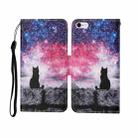 For iPhone 6 Plus Painted Pattern Horizontal Flip Leathe Case(Starry Cat) - 1