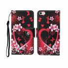 For iPhone 6 Plus Painted Pattern Horizontal Flip Leathe Case(Red Heart) - 1