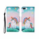 For iPhone 7 Plus Painted Pattern Horizontal Flip Leathe Case(Rainbow Unicorn) - 1