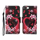 For iPhone 7 Plus Painted Pattern Horizontal Flip Leathe Case(Red Heart) - 1