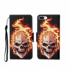 For iPhone 7 Plus Painted Pattern Horizontal Flip Leathe Case(Flame Skull) - 1