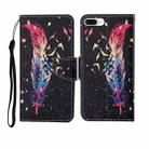 For iPhone 7 Plus Painted Pattern Horizontal Flip Leathe Case(Feather) - 1