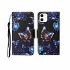 For iPhone 11 Painted Pattern Horizontal Flip Leathe Case(Moon Butterfly) - 1