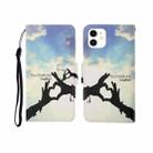 For iPhone 11 Painted Pattern Horizontal Flip Leathe Case(Finger) - 1