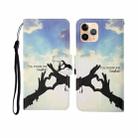 For iPhone 11 Pro Painted Pattern Horizontal Flip Leathe Case(Finger) - 1