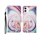 For iPhone 12 mini Painted Pattern Horizontal Flip Leathe Case(Whirlpool Marble) - 1