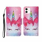 For iPhone 12 mini Painted Pattern Horizontal Flip Leathe Case(Unicorn) - 1
