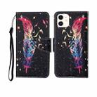 For iPhone 12 mini Painted Pattern Horizontal Flip Leathe Case(Feather) - 1