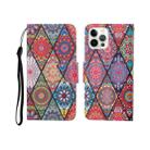 For iPhone 12/12 Pro Painted Pattern Horizontal Flip Leathe Case(Diamond) - 1