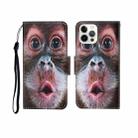 For iPhone 12/12 Pro Painted Pattern Horizontal Flip Leathe Case(Orangutan) - 1