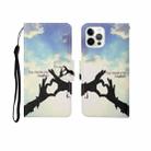 For iPhone 12/12 Pro Painted Pattern Horizontal Flip Leathe Case(Finger) - 1