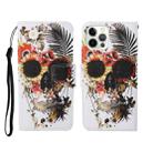 For iPhone 12/12 Pro Painted Pattern Horizontal Flip Leathe Case(Skull) - 1