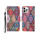 For iPhone 12 Pro Max Painted Pattern Horizontal Flip Leathe Case(Diamond) - 1