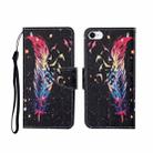 For iPhone SE (2020)/ 7 /8 Painted Pattern Horizontal Flip Leathe Case(Feather) - 1