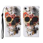 For iPhone SE (2020)/ 7 /8 Painted Pattern Horizontal Flip Leathe Case(Skull) - 1