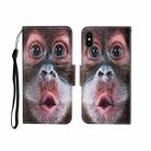 For iPhone X Painted Pattern Horizontal Flip Leathe Case(Orangutan) - 1