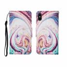 For iPhone X Painted Pattern Horizontal Flip Leathe Case(Whirlpool Marble) - 1