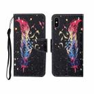 For iPhone X Painted Pattern Horizontal Flip Leathe Case(Feather) - 1