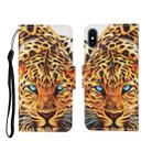 For iPhone X Painted Pattern Horizontal Flip Leathe Case(Leopard) - 1