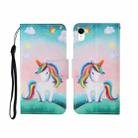 For iPhone XR Painted Pattern Horizontal Flip Leathe Case(Rainbow Unicorn) - 1