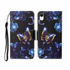 For iPhone XR Painted Pattern Horizontal Flip Leathe Case(Moon Butterfly) - 1