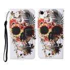 For iPhone XS Max Painted Pattern Horizontal Flip Leathe Case(Skull) - 1
