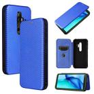 For Blackview BV6300 Pro Carbon Fiber Texture Horizontal Flip TPU + PC + PU Leather Case with Card Slot(Blue) - 1