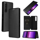 For Sony Xperia 1 III Carbon Fiber Texture Horizontal Flip TPU + PC + PU Leather Case with Card Slot(Black) - 1