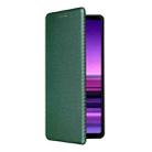 For Sony Xperia 1 III Carbon Fiber Texture Horizontal Flip TPU + PC + PU Leather Case with Card Slot(Green) - 7
