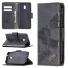 For Nokia C1 Plus Matching Color Crocodile Texture Horizontal Flip PU Leather Case with Wallet & Holder & Card Slots(Black) - 1