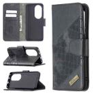 For Huawei P50 Pro Matching Color Crocodile Texture Horizontal Flip PU Leather Case with Wallet & Holder & Card Slots(Black) - 1