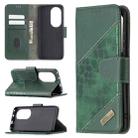 For Huawei P50 Pro Matching Color Crocodile Texture Horizontal Flip PU Leather Case with Wallet & Holder & Card Slots(Green) - 1