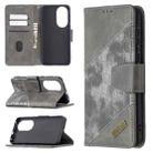 For Huawei P50 Matching Color Crocodile Texture Horizontal Flip PU Leather Case with Wallet & Holder & Card Slots(Grey) - 1