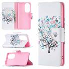 For Huawei P50 Colored Drawing Pattern Horizontal Flip Leather Case with Holder & Card Slots & Wallet(Little Tree) - 1
