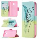 For Nokia C1 Plus Colored Drawing Pattern Horizontal Flip Leather Case with Holder & Card Slots & Wallet(Feather) - 1