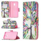 For Nokia C1 Plus Colored Drawing Pattern Horizontal Flip Leather Case with Holder & Card Slots & Wallet(Life Tree) - 1
