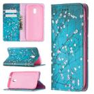 For Nokia C1 Plus Colored Drawing Pattern Invisible Magnetic Horizontal Flip PU Leather Case with Holder & Card Slots & Wallet(Plum Blossom) - 1