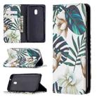 For Nokia C1 Plus Colored Drawing Pattern Invisible Magnetic Horizontal Flip PU Leather Case with Holder & Card Slots & Wallet(Red Leaves) - 1