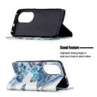 For Huawei P50 Colored Drawing Pattern Invisible Magnetic Horizontal Flip PU Leather Case with Holder & Card Slots & Wallet(Blue Leaves) - 5